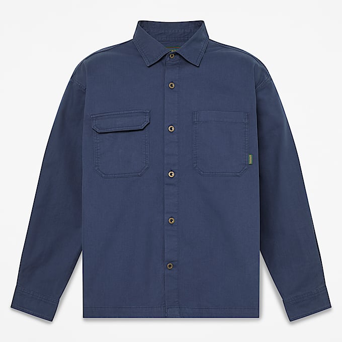 Mens Twill Overshirt TBL Mood Indigo HERO