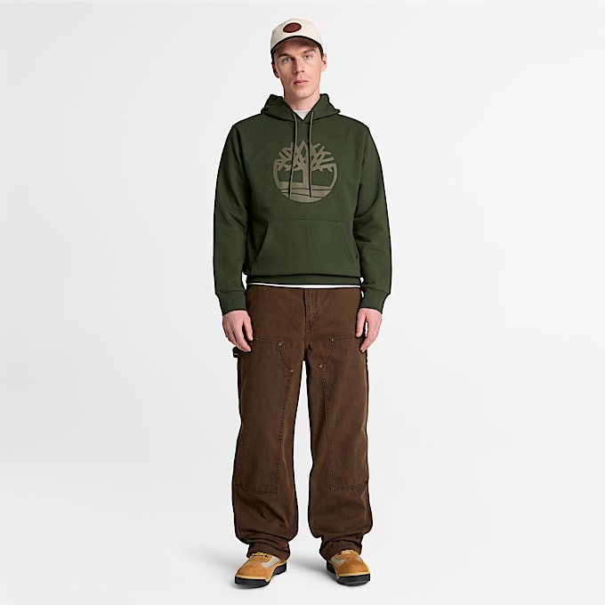 Mens Northwood Tree Logo Hoodie TBL Dark Green ALT2