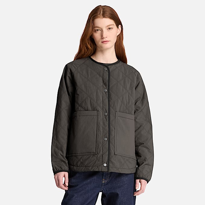 Womens Water Repellent Quilted Jacket TBL Vintage Black ALT1