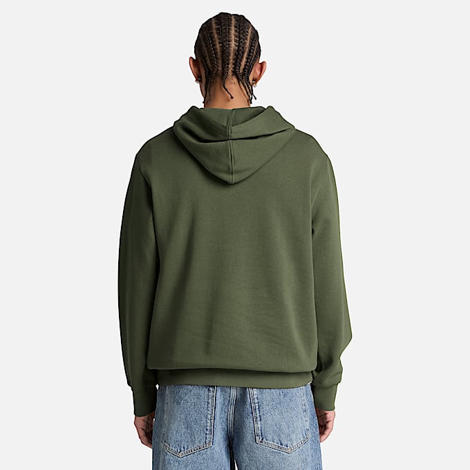 Mens Wareham Tree Logo Patch Hoodie TBL Dark Green ALT8