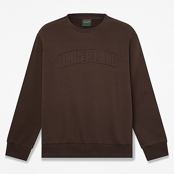 Mens Wareham Logo Patch Crew Sweatshirt TBL Dark Brown HERO