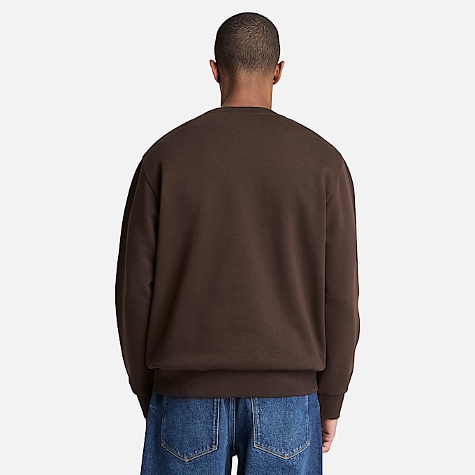 Mens Wareham Logo Patch Crew Sweatshirt TBL Dark Brown ALT8