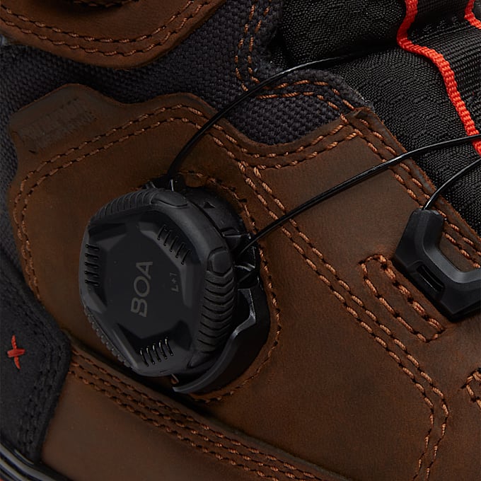 Mens Timberland PRO Boondock Ultralight 6 CompositeToe Work Boot with BOA Fit System TBL Brown FullGrainOrange ALT7