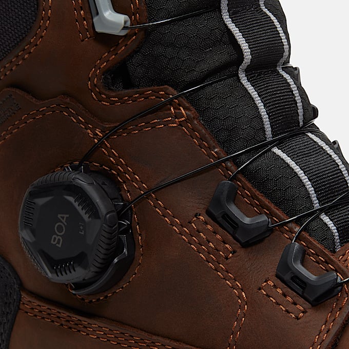 Mens Timberland PRO Boondock Ultralight 8 CompositeToe Work Boot with BOA Fit System TBL Brown FullGrainGrey ALT7