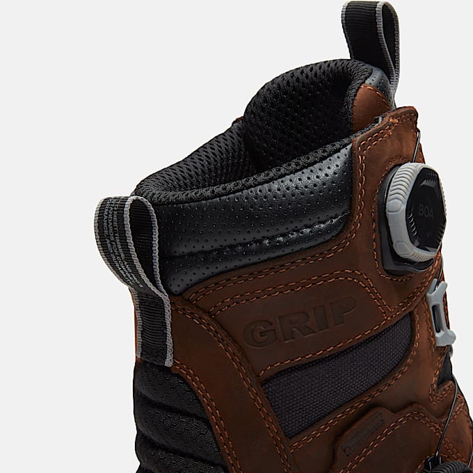 Mens Timberland PRO Boondock Ultralight 8 CompositeToe Work Boot with BOA Fit System TBL Brown FullGrainGrey ALT8