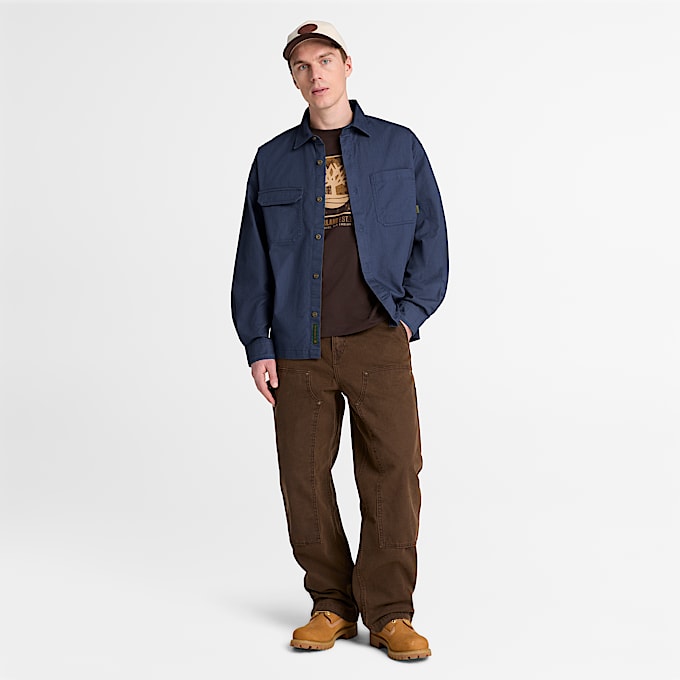 Mens Twill Overshirt TBL Mood Indigo ALT2