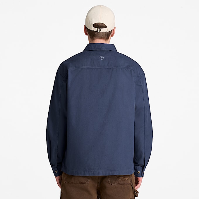 Mens Twill Overshirt TBL Mood Indigo ALT8