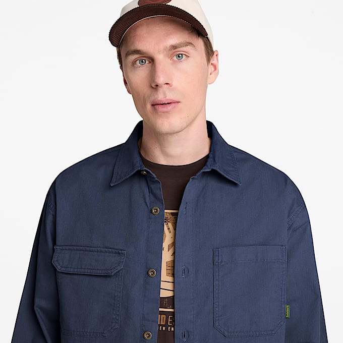 Mens Twill Overshirt TBL Mood Indigo ALT3