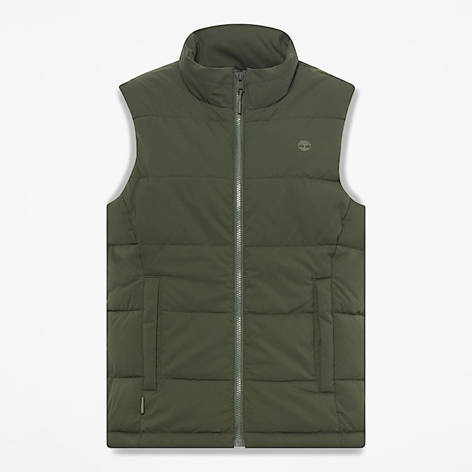 Womens Water Repellent Puffer Vest TBL Dark Green HERO