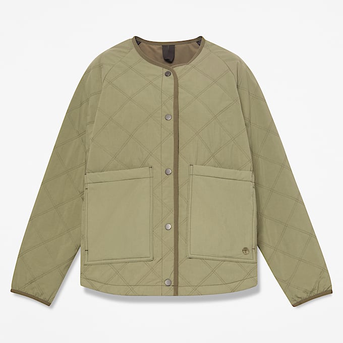 Womens Water Repellent Quilted Jacket TBL Deep Lichen Green HERO
