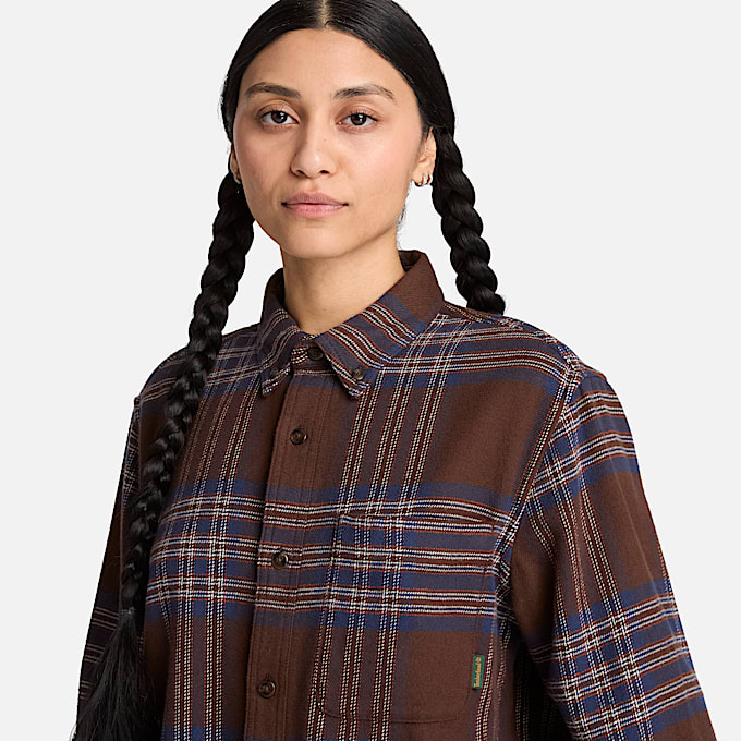 Indigo Check Regular Shirt TBL Chicory Coffee Brown ALT4