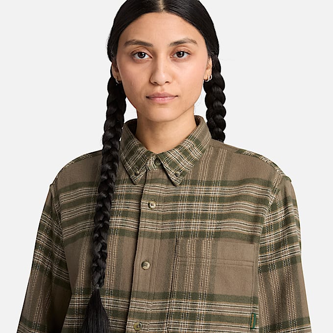 Indigo Check Regular Shirt TBL Dark Olive ALT4