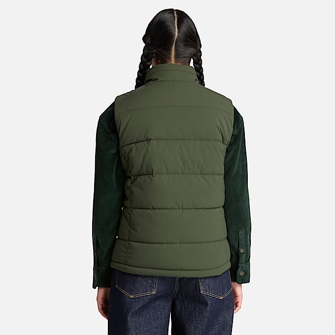 Womens Water Repellent Puffer Vest TBL Dark Green ALT8
