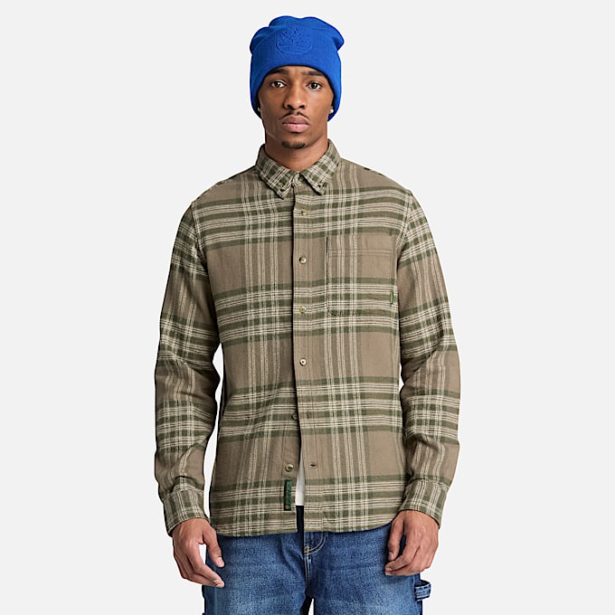 Indigo Check Regular Shirt TBL Dark Olive ALT3