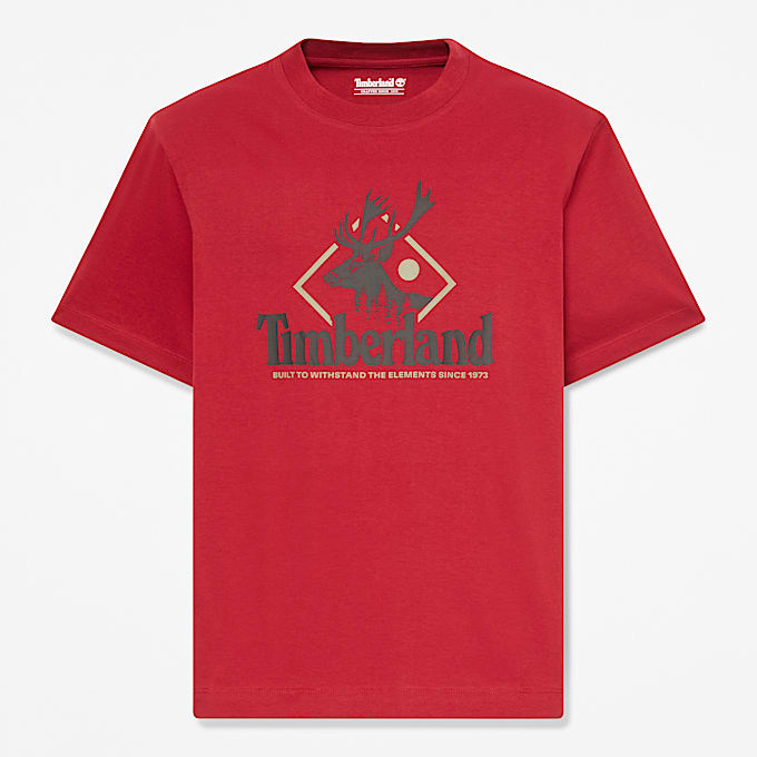 Mens Deer Graphic ShortSleeve TShirt TBL Rhythmic Red HERO