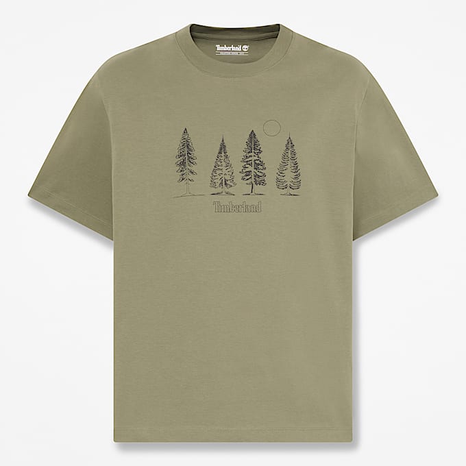 Mens Pine Tree Graphic TShirt TBL Deep Lichen Green HERO