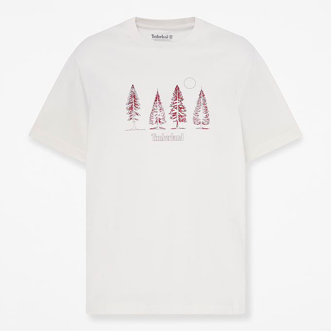 Tshirt imprim Pine Tree pour hommes TBL Blanc dpoque HERO