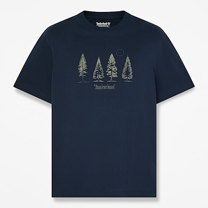Mens Pine Tree Graphic TShirt TBL Dark Sapphire HERO