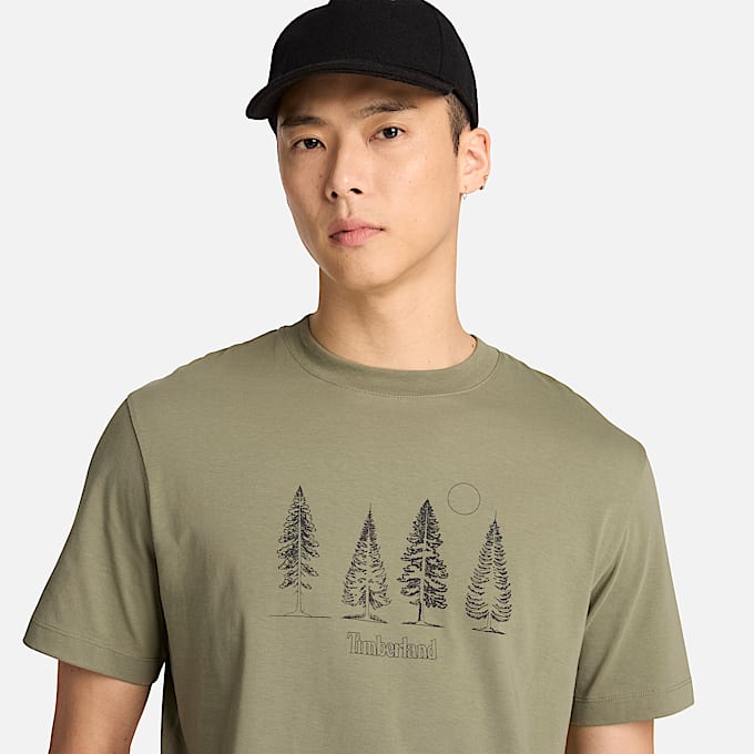 Mens Pine Tree Graphic TShirt TBL Deep Lichen Green ALT3