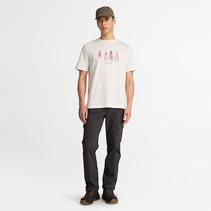 Tshirt imprim Pine Tree pour hommes TBL Blanc dpoque ALT2