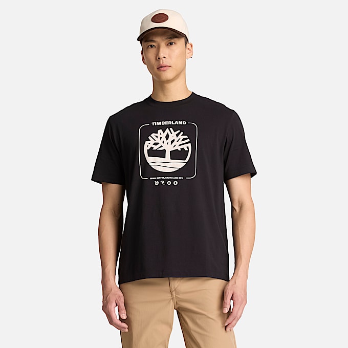 Mens Tree Graphic TShirt TBL Black ALT1