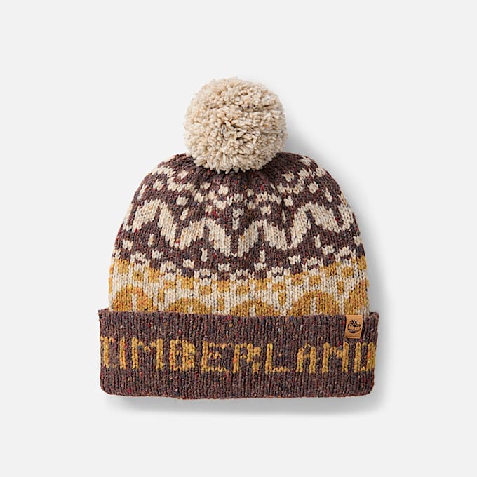 Gorro de hombre Fairisle con pompn TBL Marrn oscuro HERO