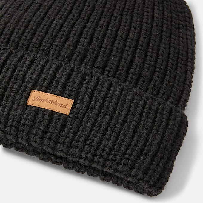 Gorro de punto grueso con pompn para mujer TBL Negro ALT1