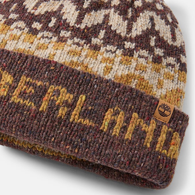 Gorro de hombre Fairisle con pompn TBL Marrn oscuro ALT1
