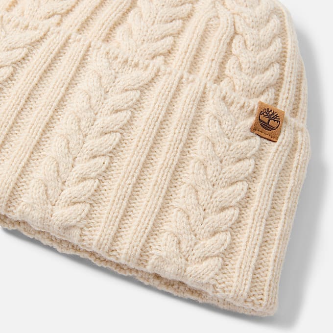 Gorro de punto trenzado para Mujer TBL Blanco ahumado ALT1
