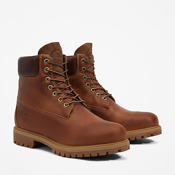 Mens Timberland Premium 6Inch Waterproof Heritage  Boots TBL Medium Brown Nubuck ALT4