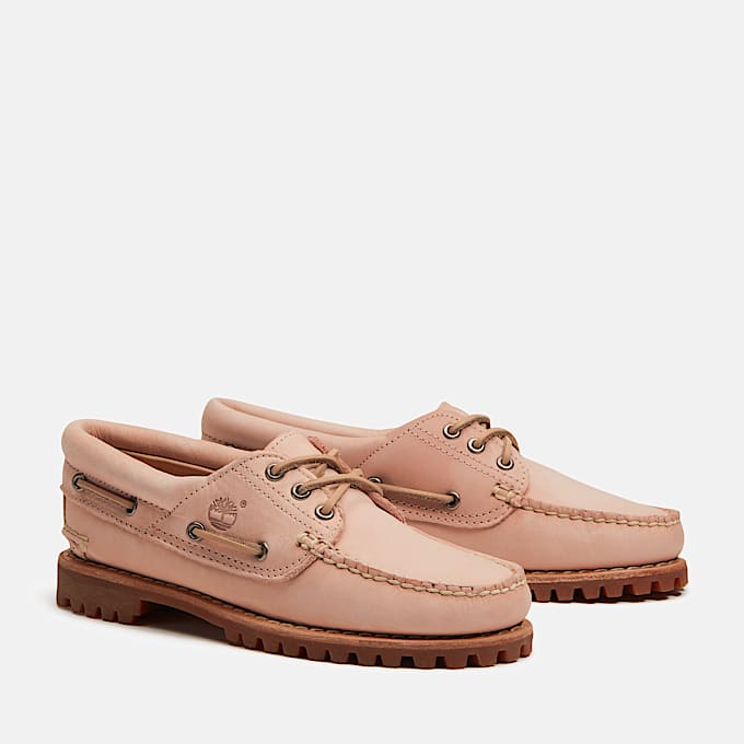 Womens Timberland Authentic 3Eye Boat Shoe TBL Light Pink FullGrain ALT4