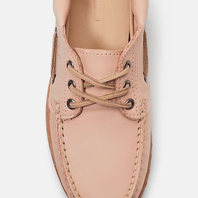 Womens Timberland Authentic 3Eye Boat Shoe TBL Light Pink FullGrain ALT7