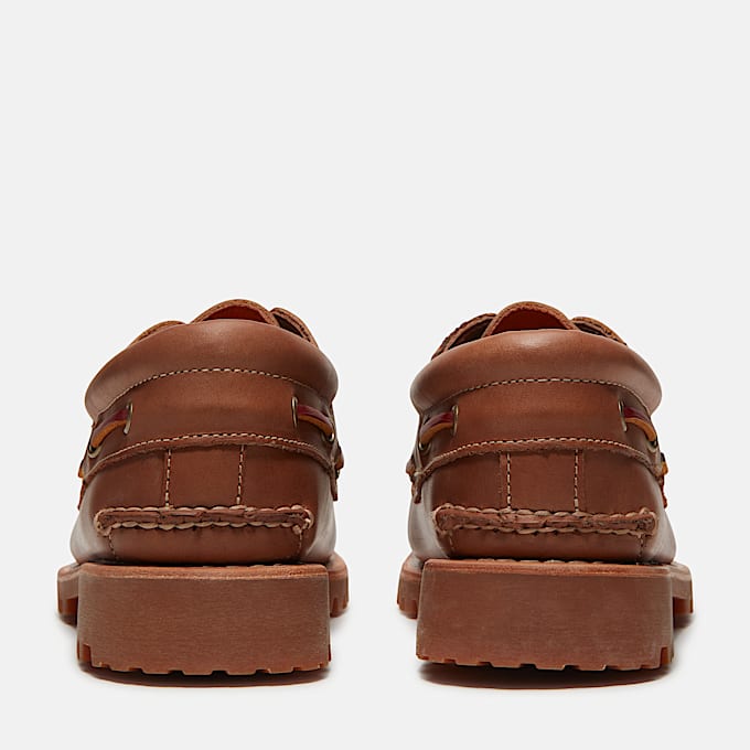 Mens Timberland Authentic 3Eye Lug Handsewn Boat Shoe TBL Medium Brown FullGrainMedium Brown ALT5