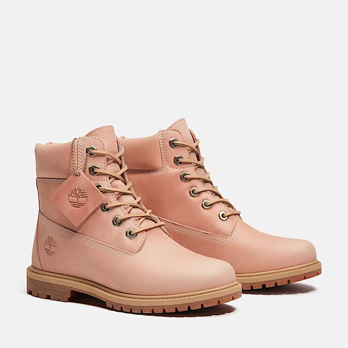 Botas Timberland Premium de 6 pulgadas para Mujer TBL Piel de grano entero rosa claro ALT4