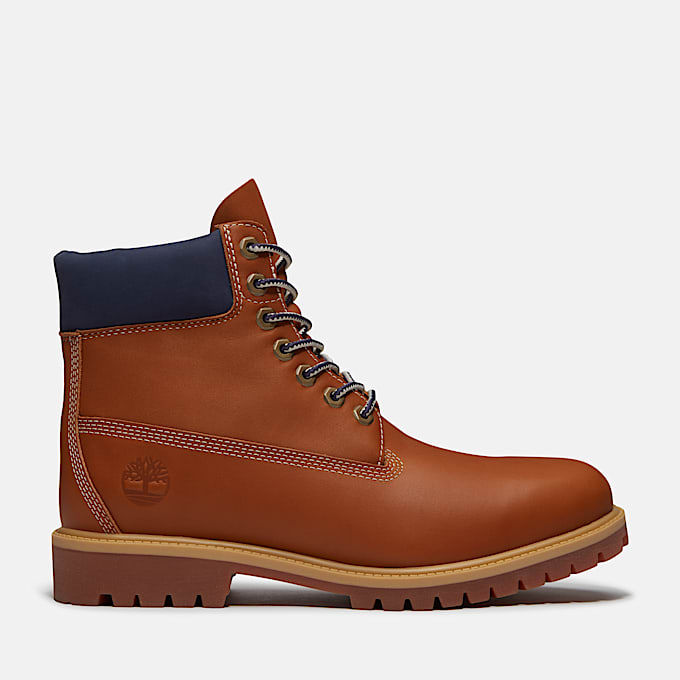 Mens Timberland Heritage 6Inch Waterproof Boot TBL Medium Brown FullGrain HERO