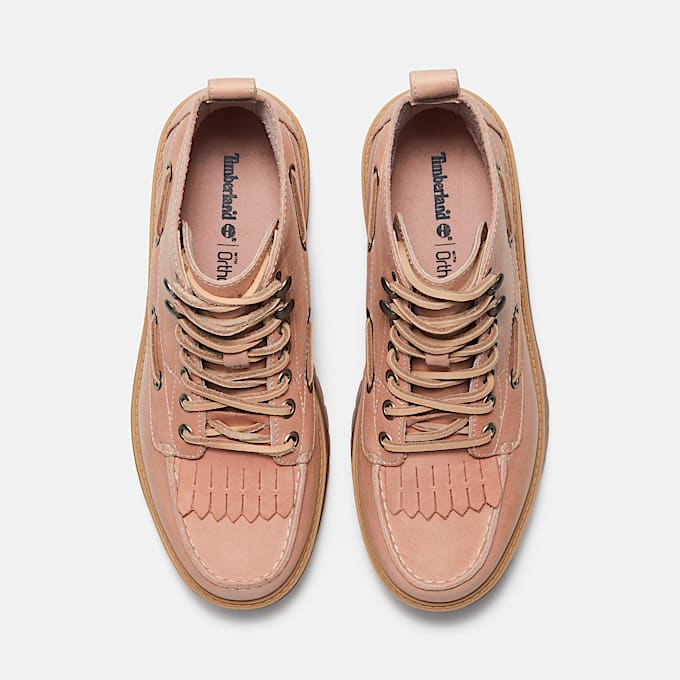 Botas con plataforma y agujetas Stone Street para Mujer TBL Piel de grano entero rosa claro ALT2