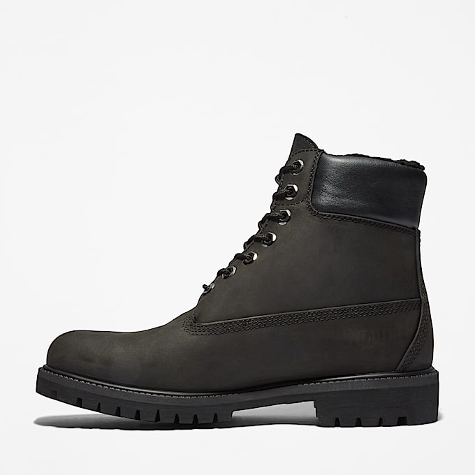 Mens Timberland Premium 6Inch Waterproof WarmLined Boot TBL Black ALT6