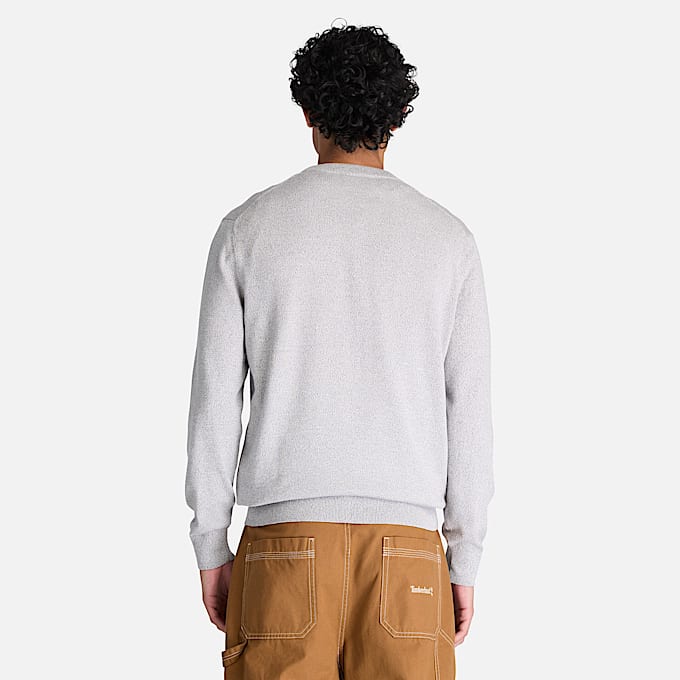 Mens Williams River Cotton Crewneck Sweater TBL Medium Grey Heather ALT8
