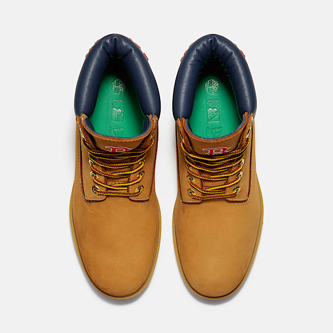 Botas impermeables Timberland Heritage de 6 pulgadas para Hombre TBL Nobuck color trigoazul marinorojo ALT2