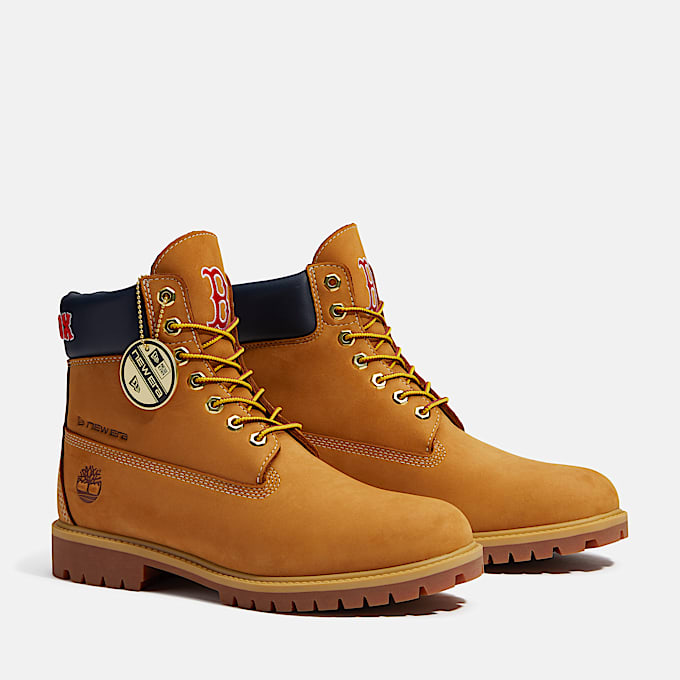 Botas impermeables Timberland Heritage de 6 pulgadas para Hombre TBL Nobuck color trigoazul marinorojo ALT4