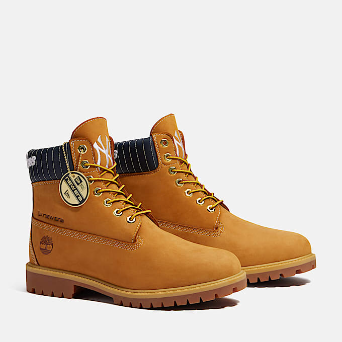 Botas impermeables Timberland Heritage de 6 pulgadas para Hombre TBL Nobuck color trigoRayas azul marino ALT4