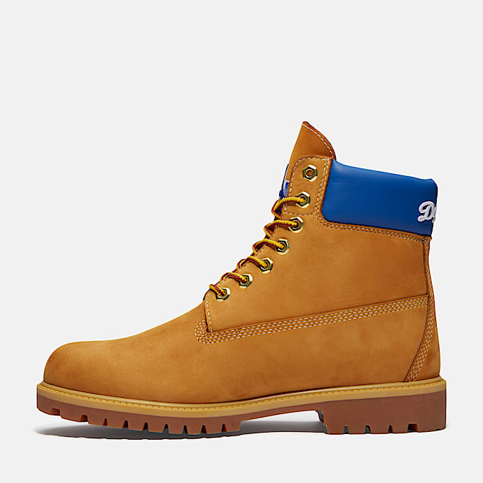 Botas impermeables Timberland Heritage de 6 pulgadas para Hombre TBL Nobuck color trigoazul medioblanco ALT6