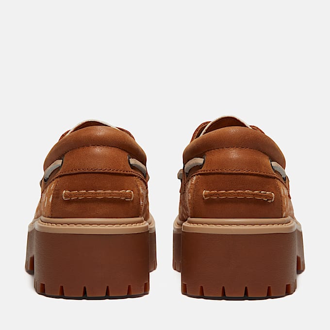 Chaussure bateau Stone Street  semelle plateforme pour femmes TBL Cuir pleine fleur brun mifonccru ALT5