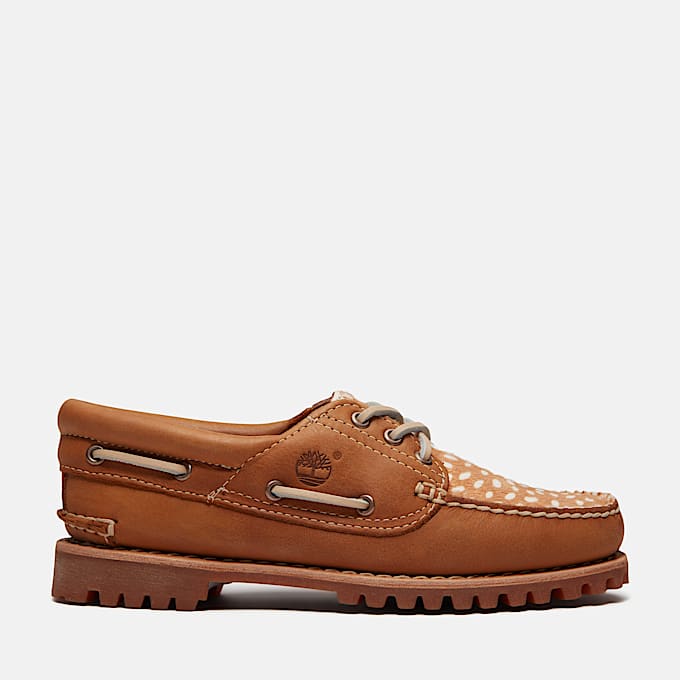 Zapatos nuticos Timberland Authentic de 3 ojales para Mujer TBL Piel de grano completo marrn medionatural HERO