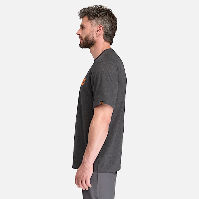 Mens Timberland PRO Logo ShortSleeve TShirt TBL Black Heather ALT7