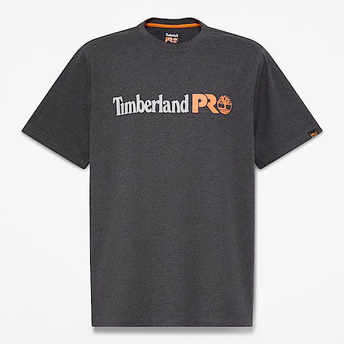 Mens Timberland PRO Logo ShortSleeve TShirt TBL Black Heather HERO