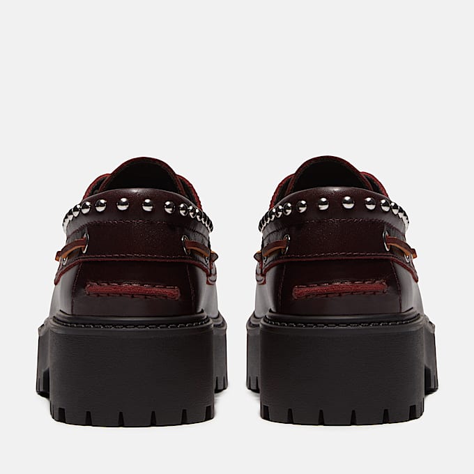 Zapatos nuticos con plataforma Stone Street para Mujer TBL Piel de grano completo color burdeos ALT5