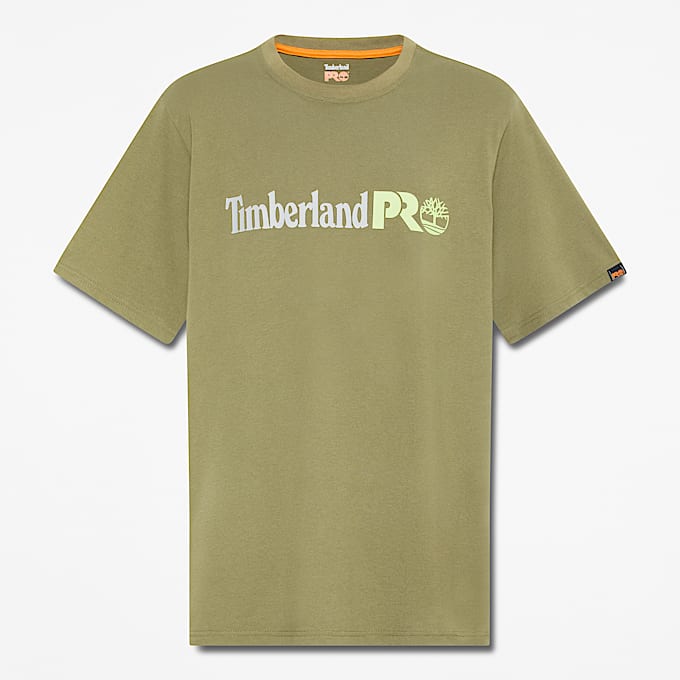 Mens Timberland PRO Logo ShortSleeve TShirt TBL Burnt Olive HERO