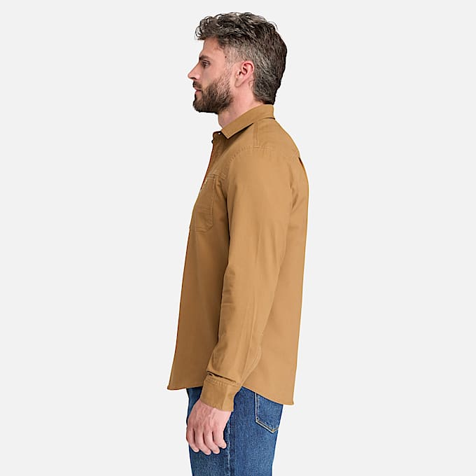 Mens Timberland PRO Stretch Twill Work Shirt TBL Dark Wheat ALT7
