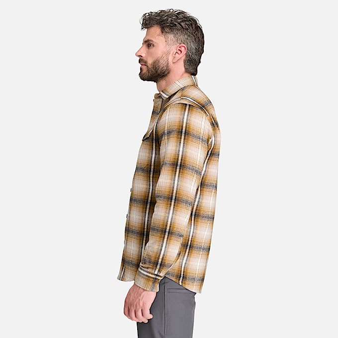 Mens Timberland PRO Double Pocket Flannel Shirt TBL Tan ALT7
